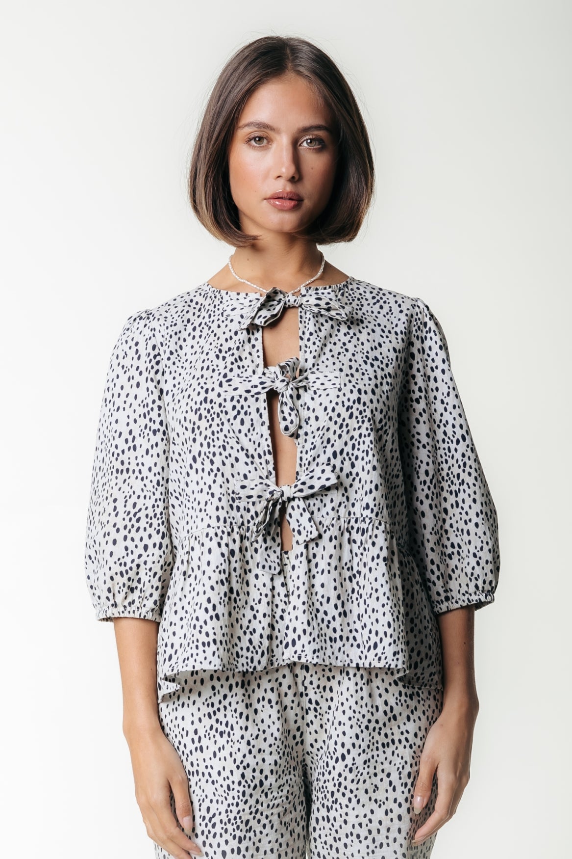 Lina Cheetah Bow Top