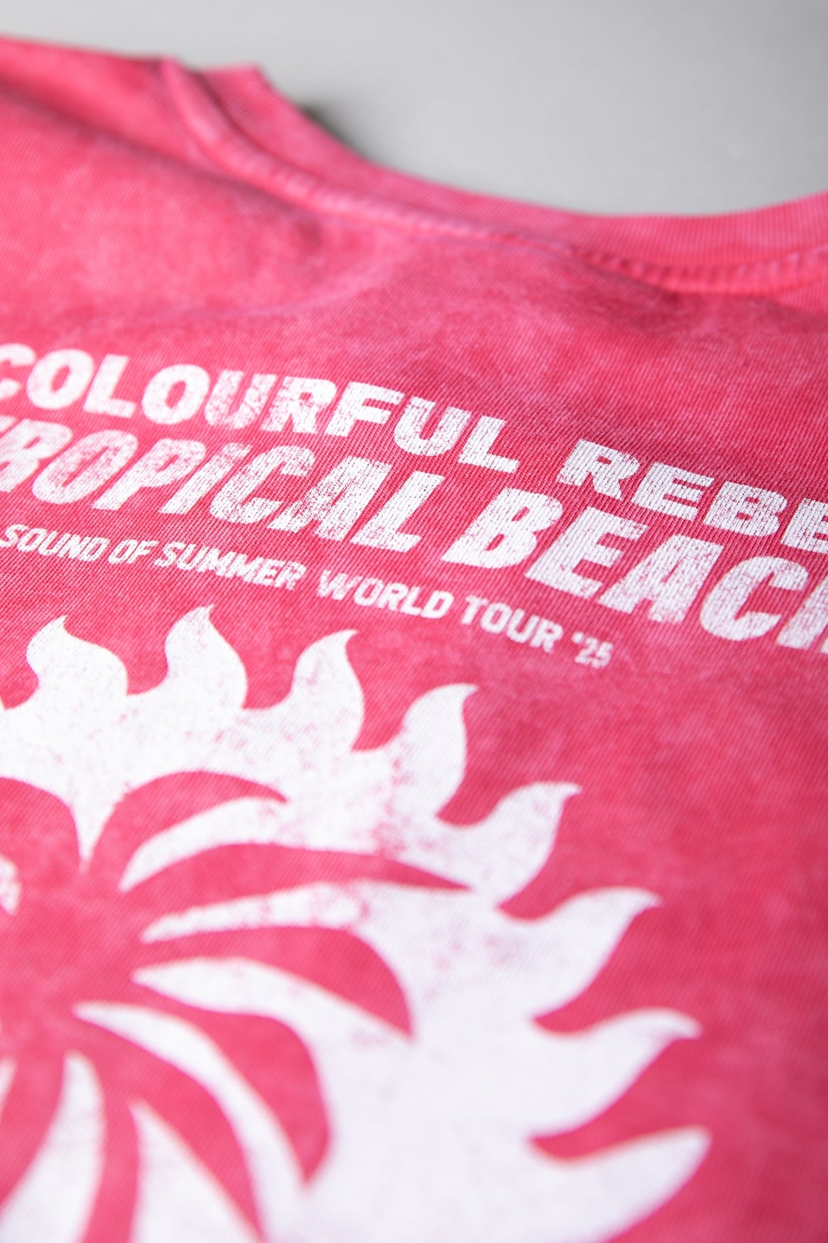 Tropical Beach Tour Acid Wash Padded Dress SL