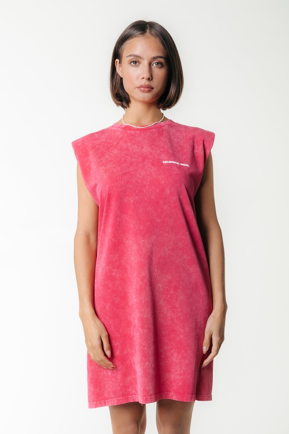 Tropical Beach Tour Acid Wash Padded Dress SL