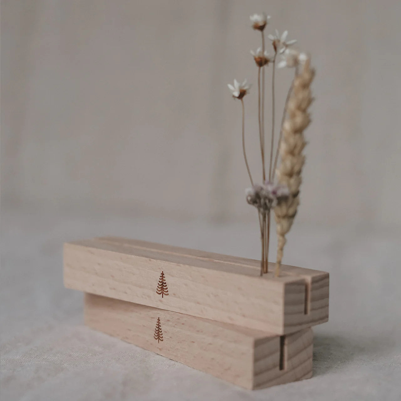 Karten- und Blumenhalter 2er Set - 12 cm Tanne