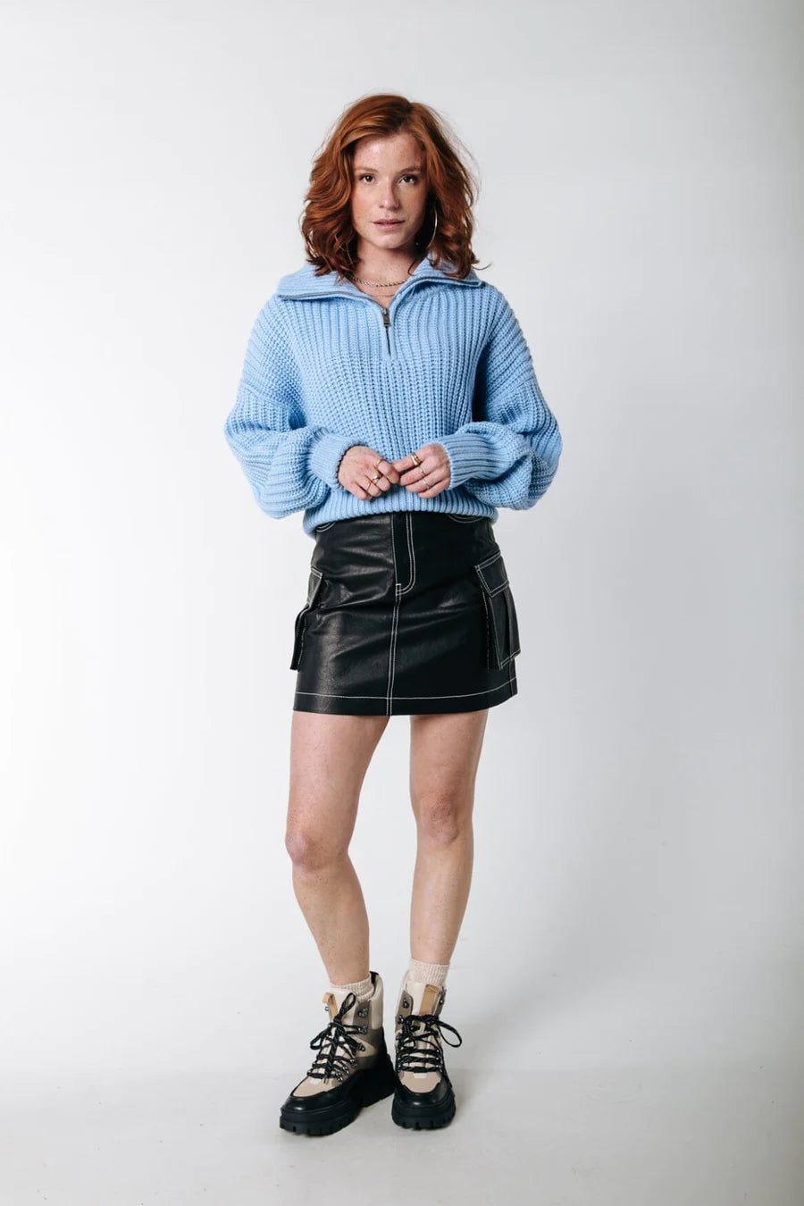 Zenni Vegan Leather Mini Skirt