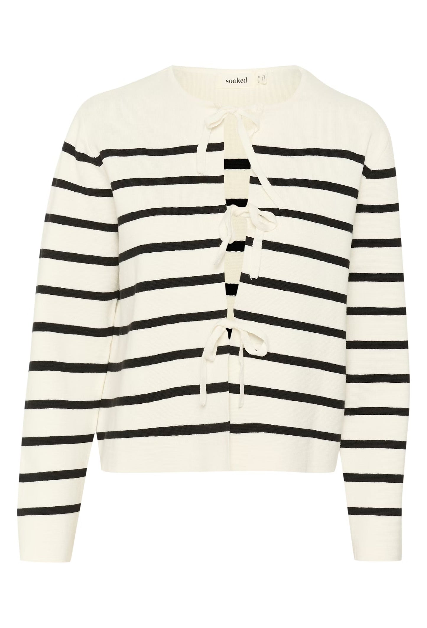 SLHaven Cardigan White w Black Stripes
