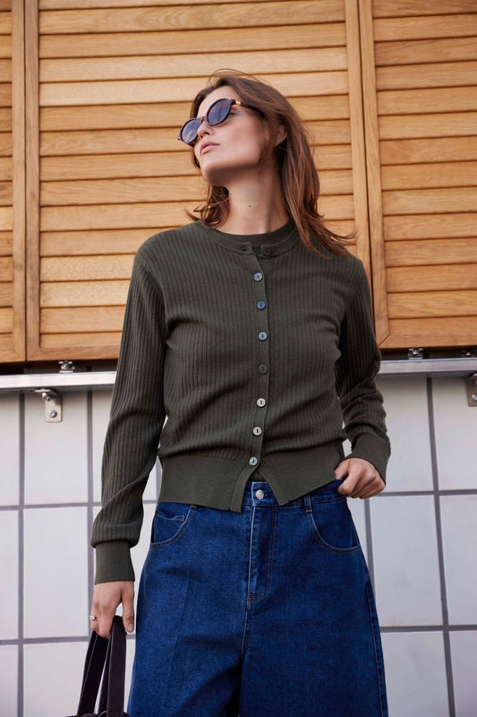SLSpina Cardigan Grape Leaf