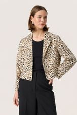 SLShirley Cropped Printed Blazer Leopard Print