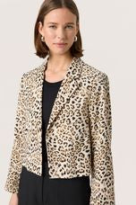 SLShirley Cropped Printed Blazer Leopard Print