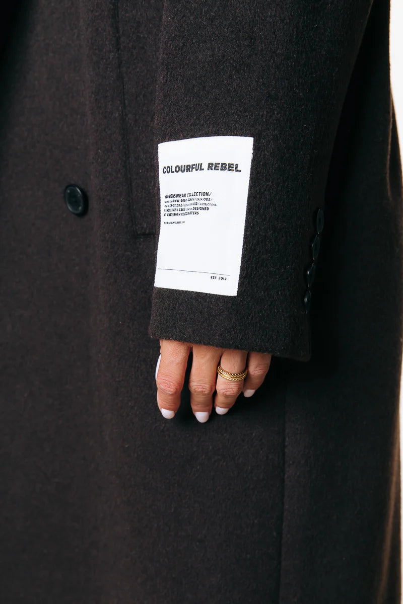 Zania Double Breasted Wool Long Coat