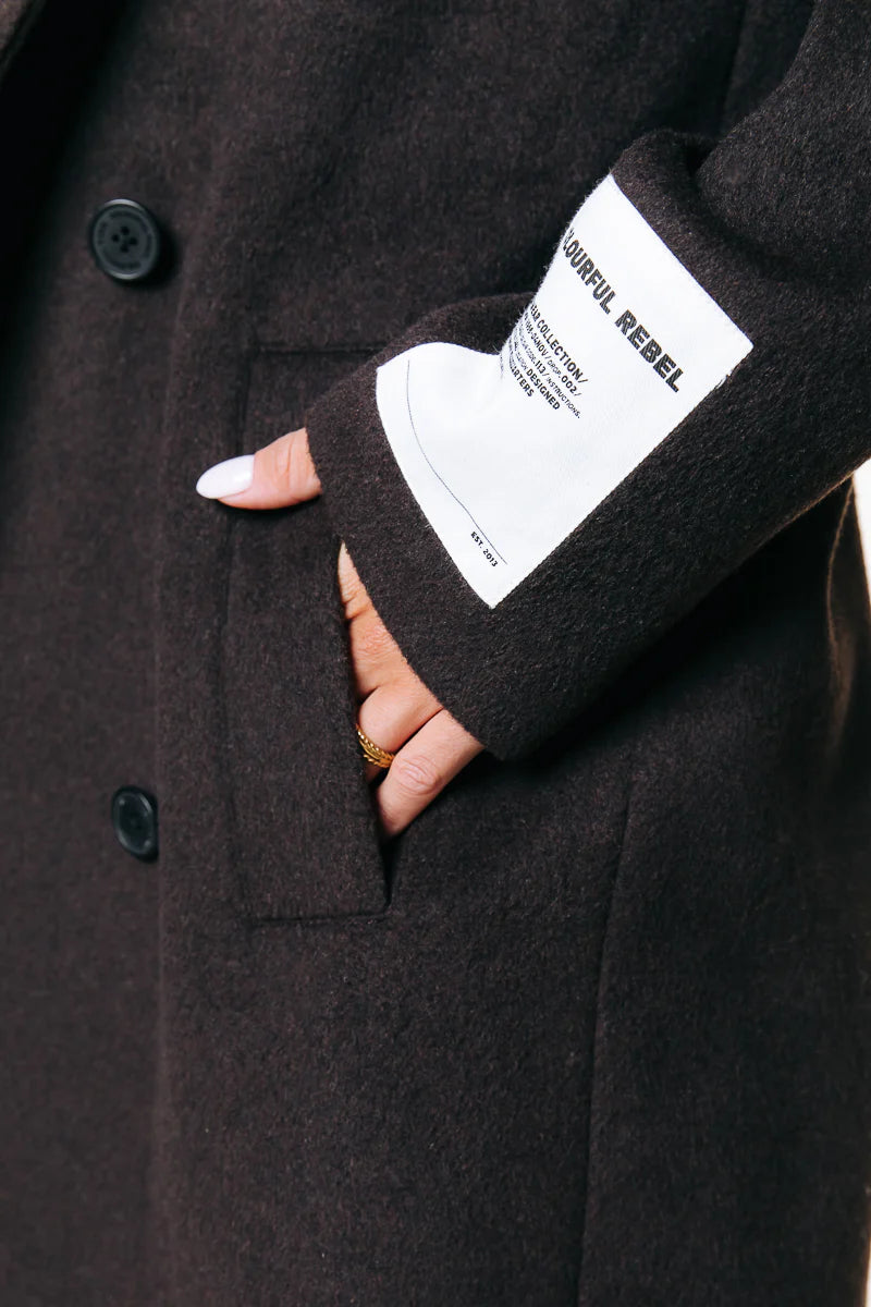Zania Double Breasted Wool Long Coat