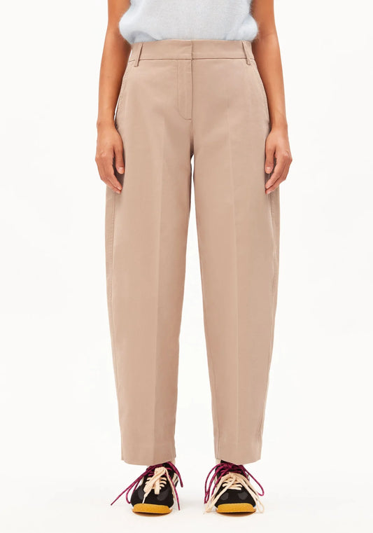BARREL LEG TWILL PANT true camel