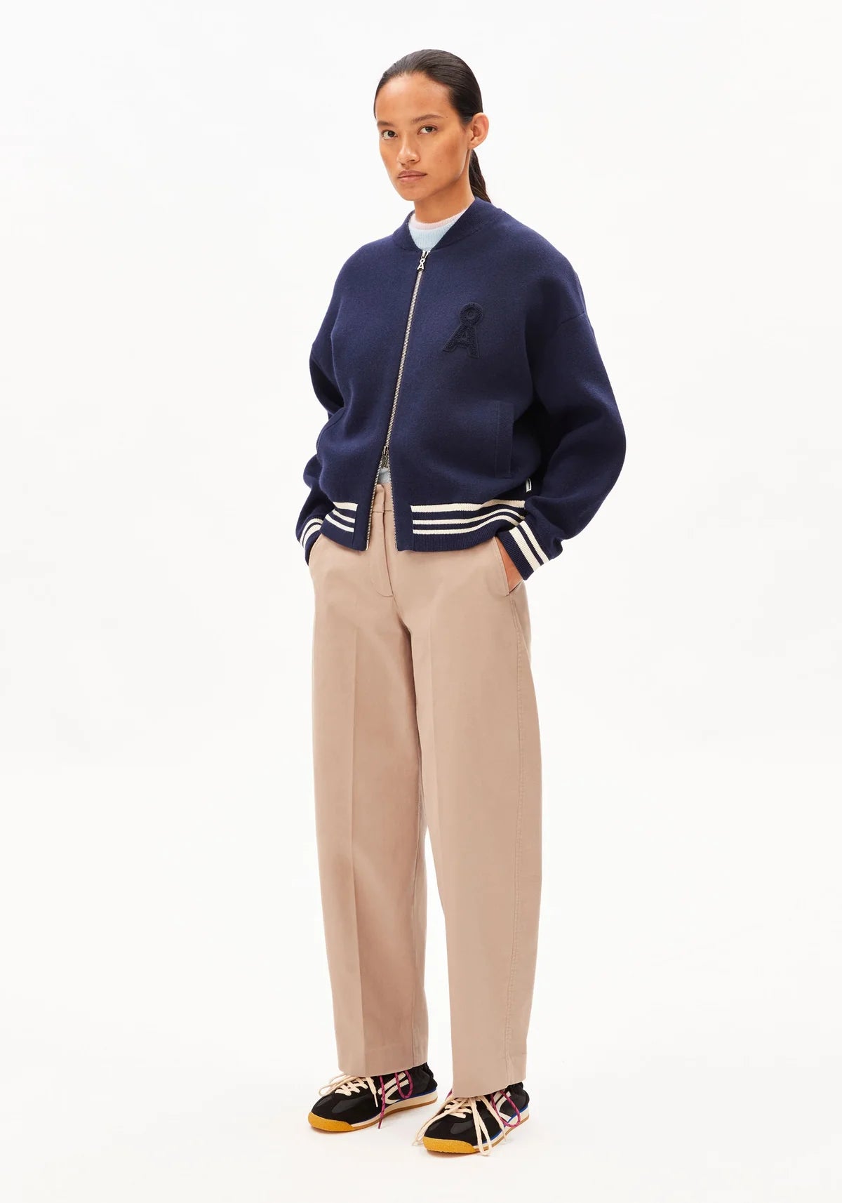 BARREL LEG TWILL PANT true camel