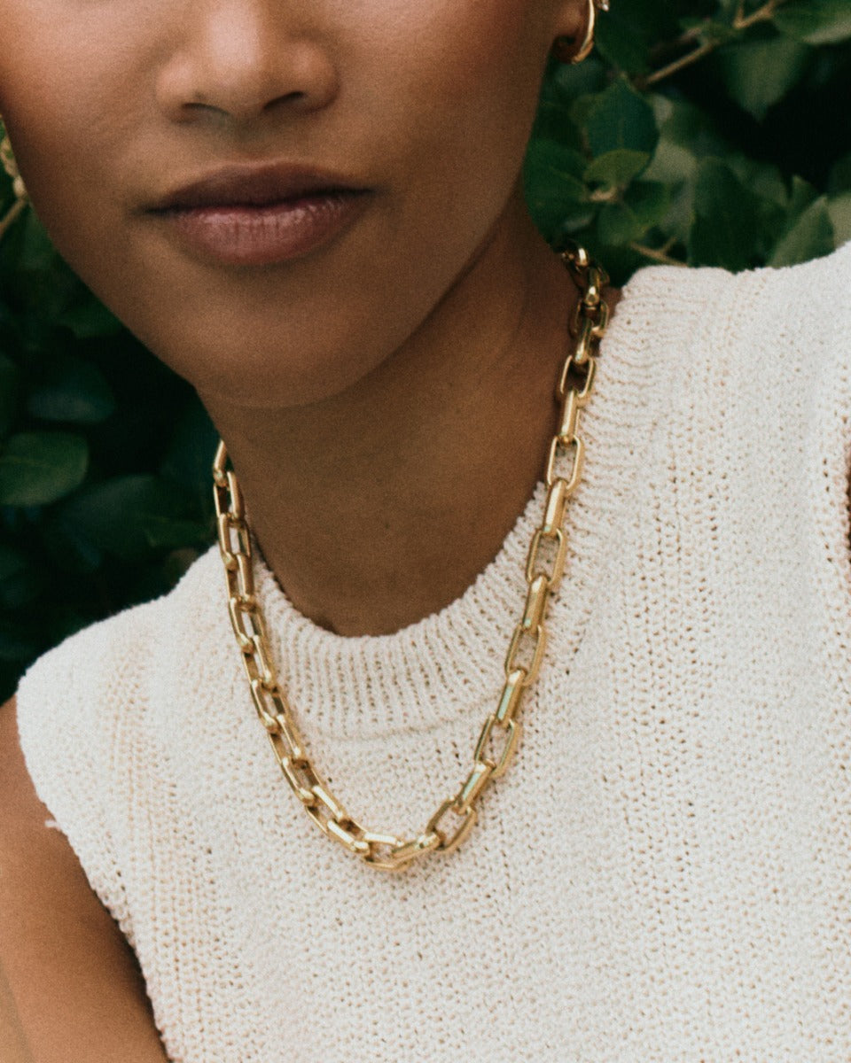 Box Chain Maxi Necklace Gold