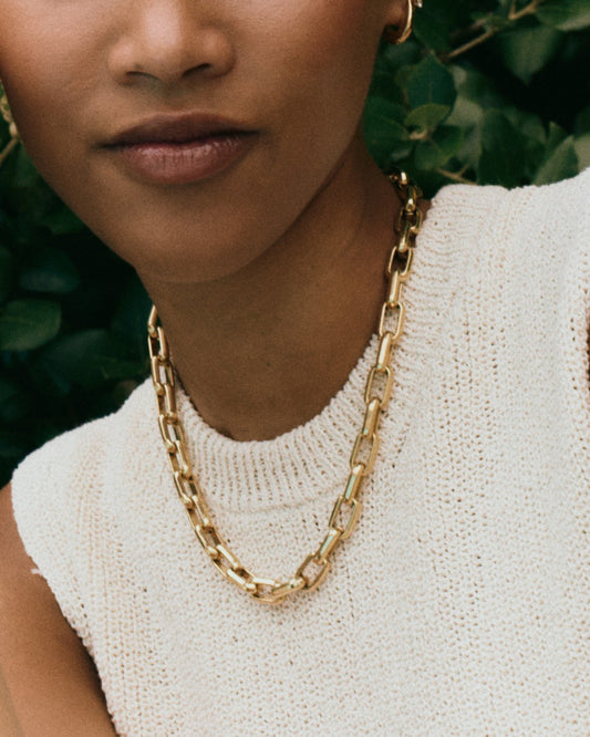 Box Chain Maxi Necklace Gold