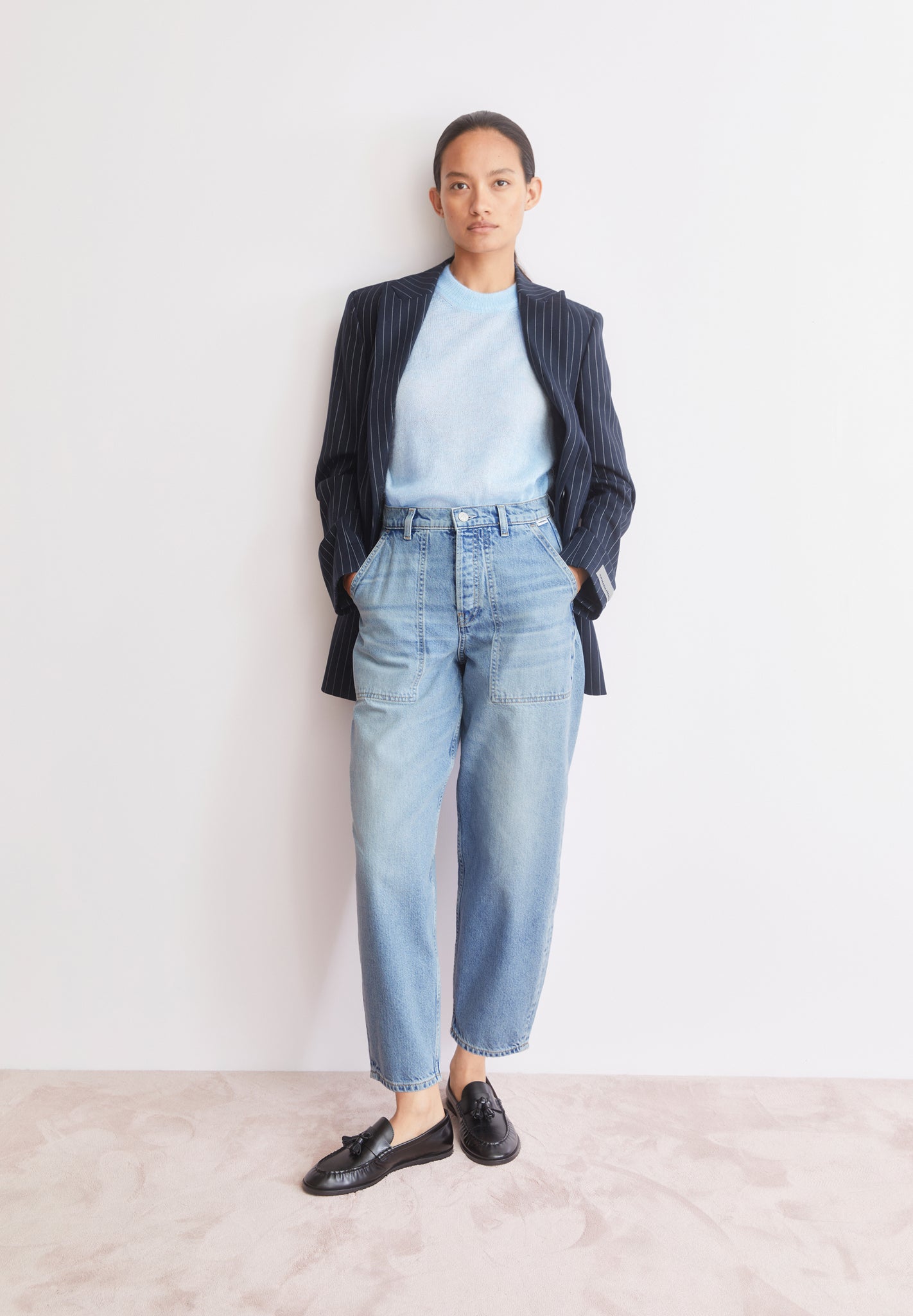 BAARLY CARPENTER BARREL JEAN HIGH WORKER