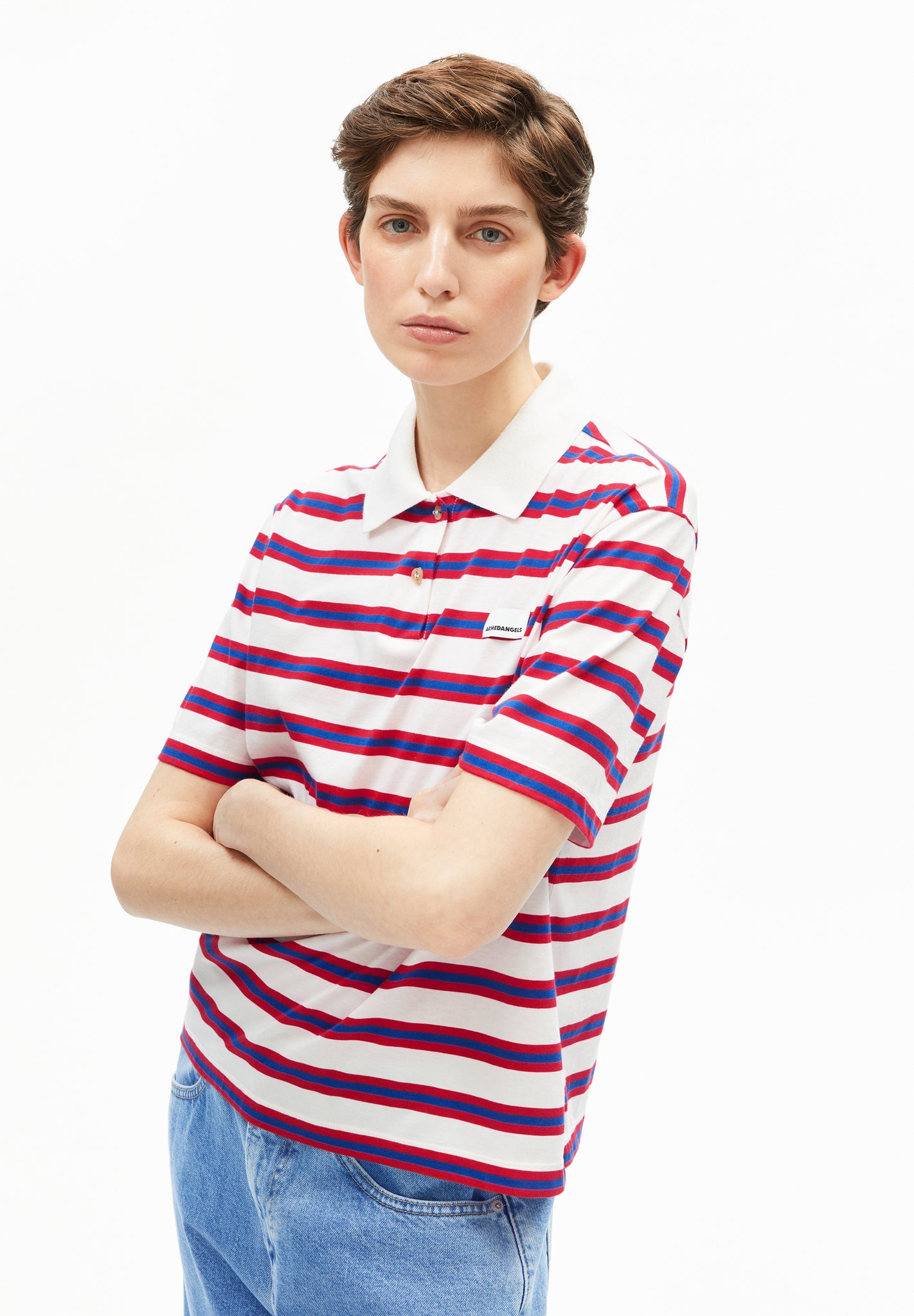 STRIPE POLO T-SHIRT