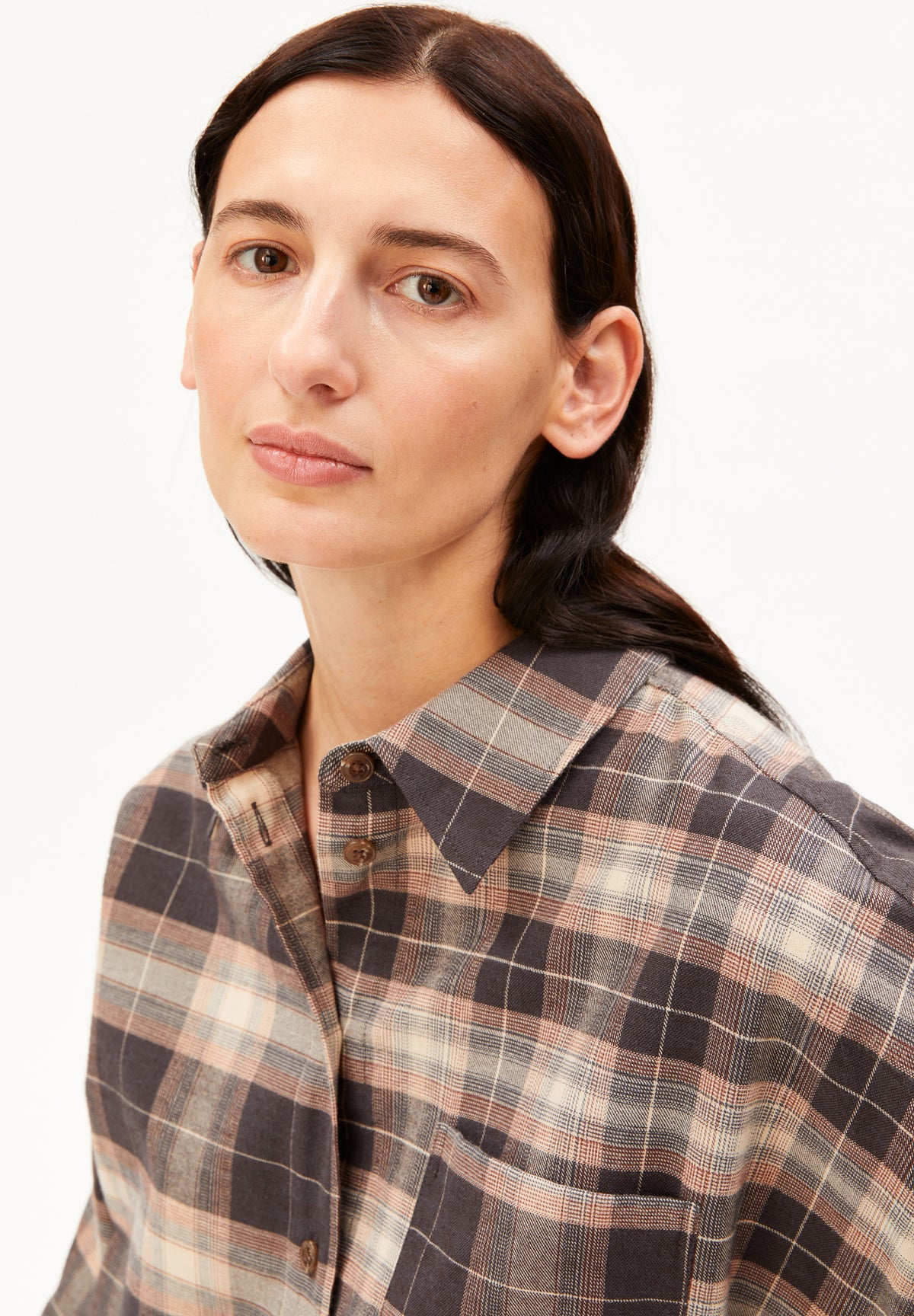 NALAANI PATCHED CHECK BLOUSE